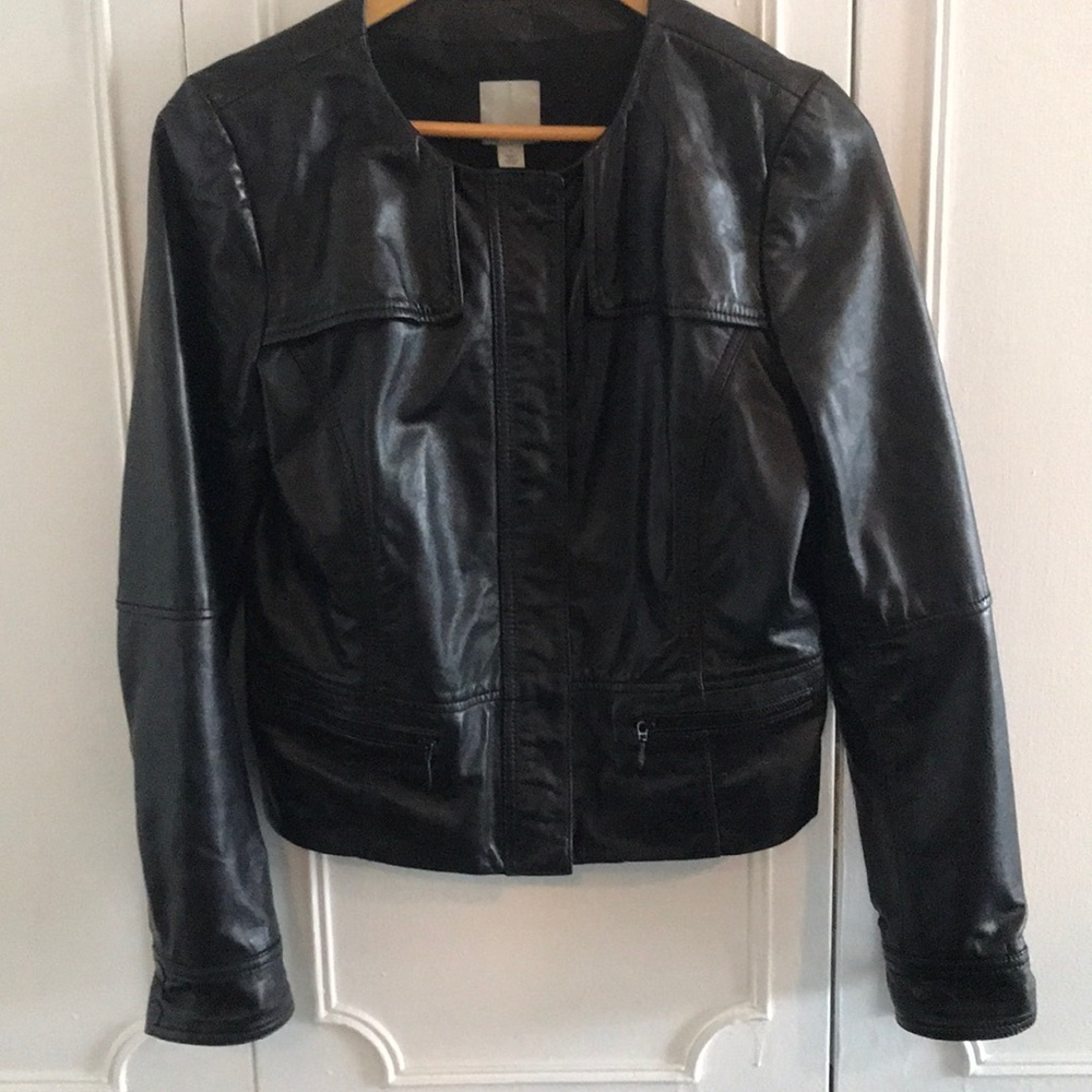 Black leather jacket